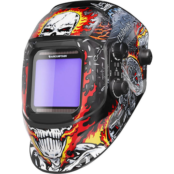 Arccaptain Skull Auto-Darkening Welding Helmet with Large Viewing Screen