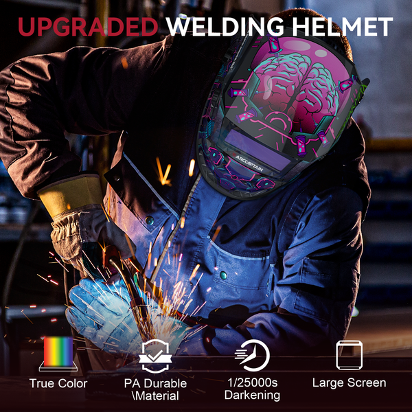 Auto Darkening Welding Helmet Punk Neuron 3.86”×1.69” True Color Helmet