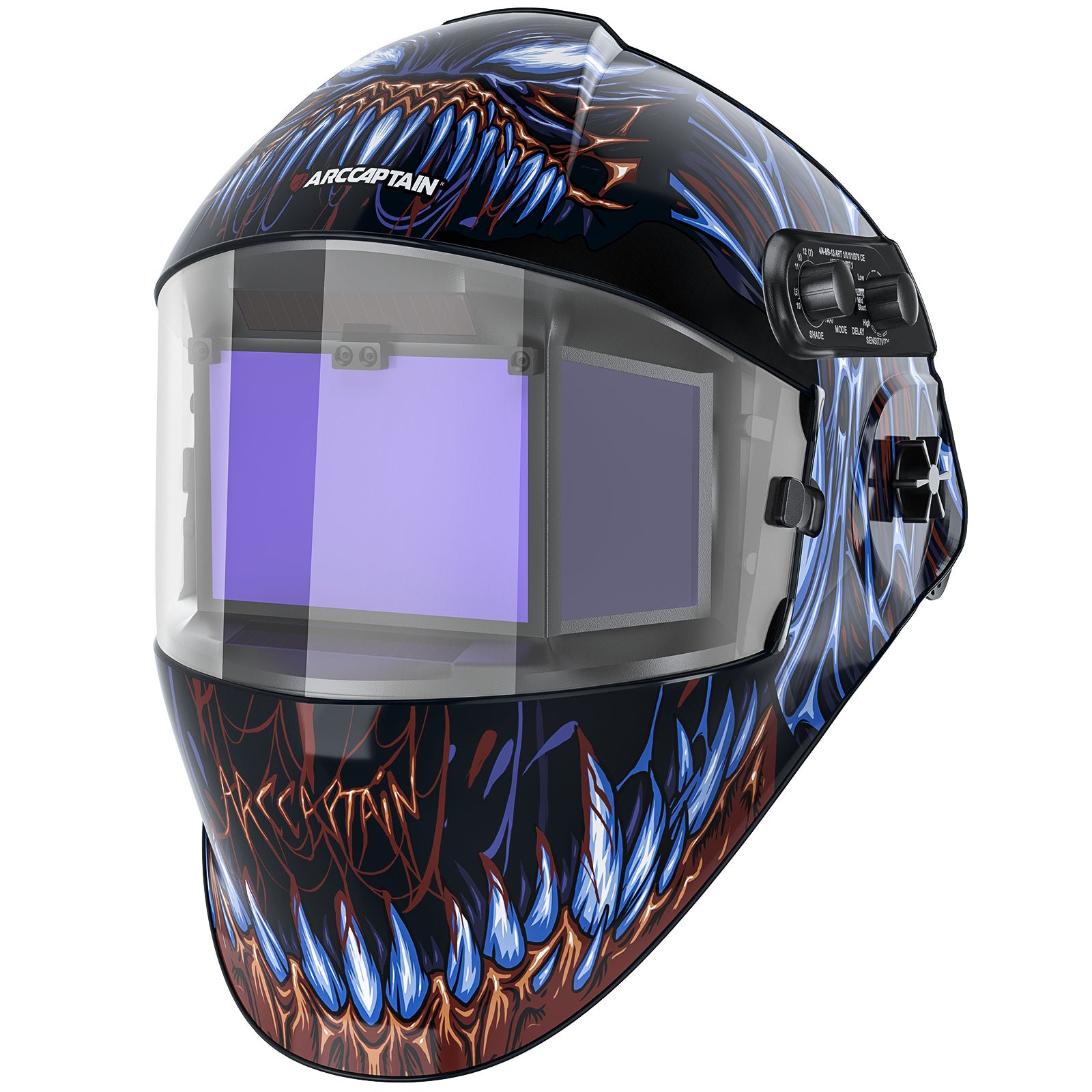 Super Large Viewing Welding Helmet 8.46"X2.75" Venom True Color Welding Helmet with Side View HSH-C90