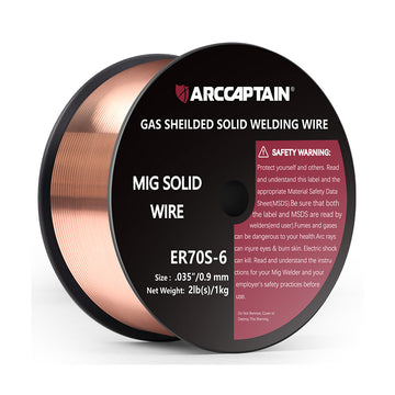 Arccaptain 2 Lbs ER70S-6 Fil de soudage MIG Fil solide à gaz 